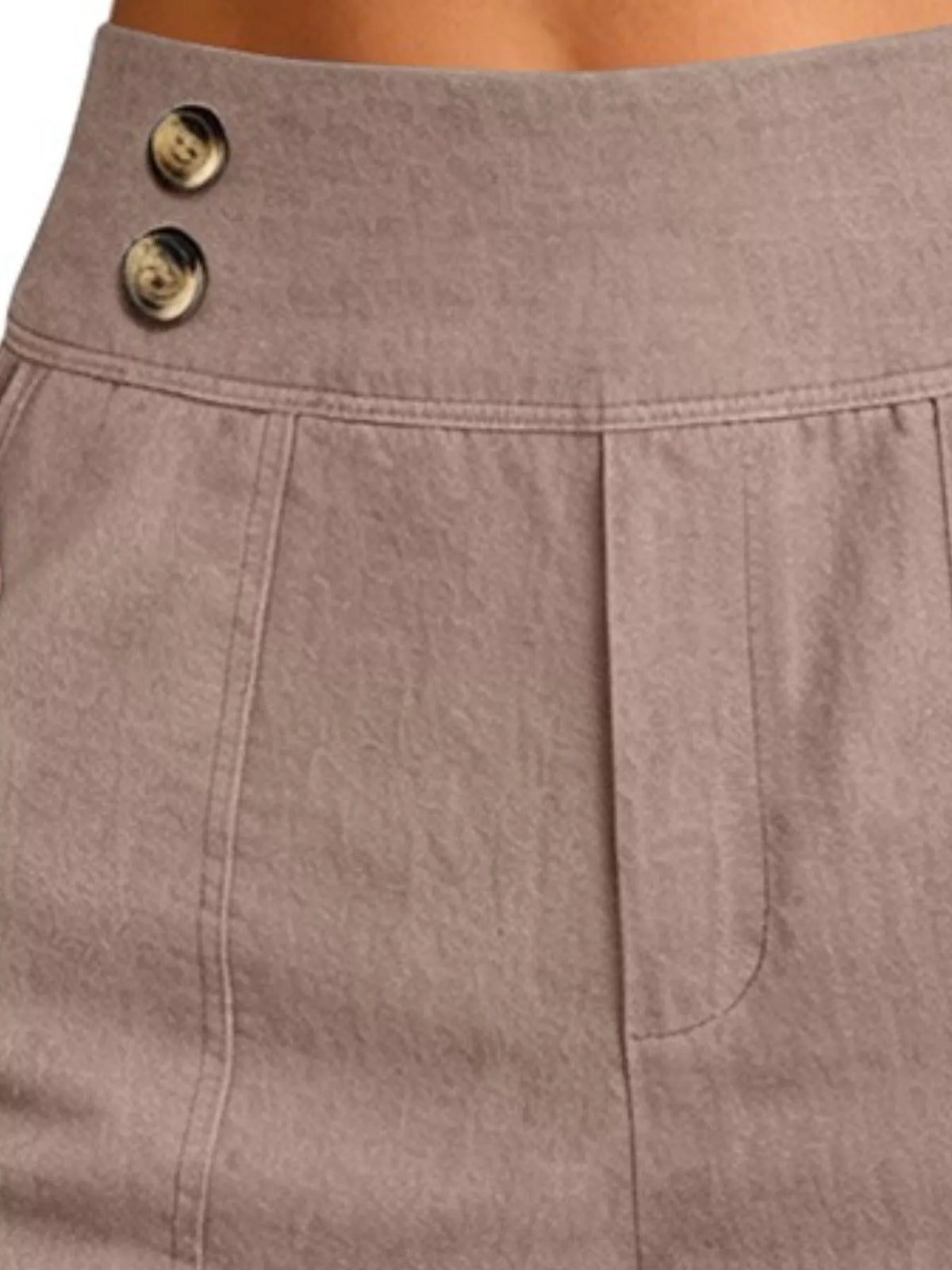 High-Waisted Button-Detail Cropped Pants — product view 14