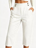 High-Waisted Button-Detail Cropped Pants — product view 1