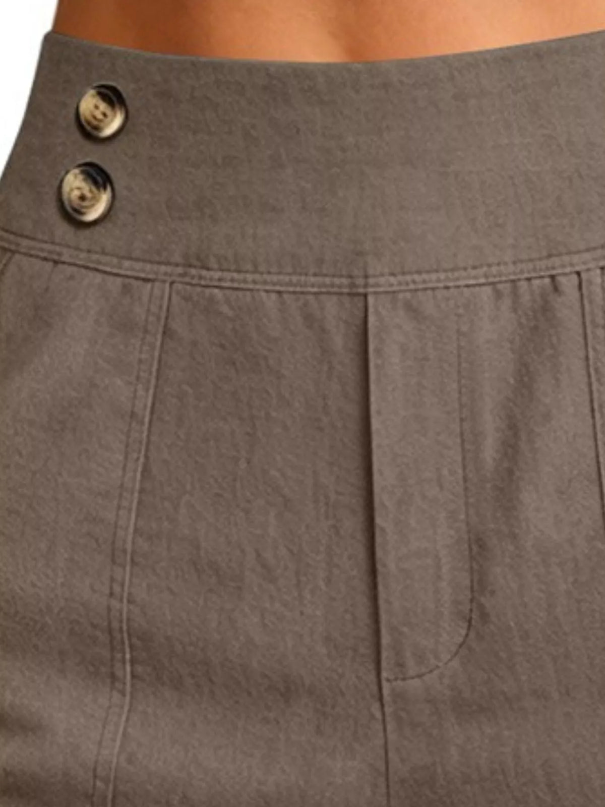 High-Waisted Button-Detail Cropped Pants — product view 24