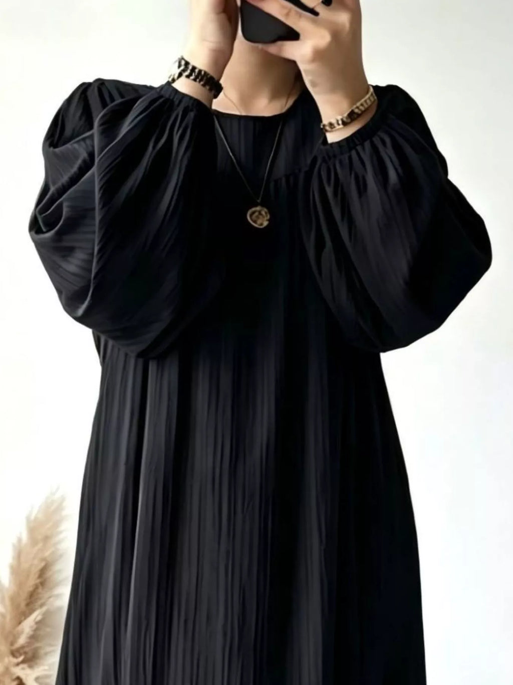 Textured Puff-Sleeve Maxi Dress — product view 10