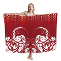 Polynesian print beach wrap — ZRB02054