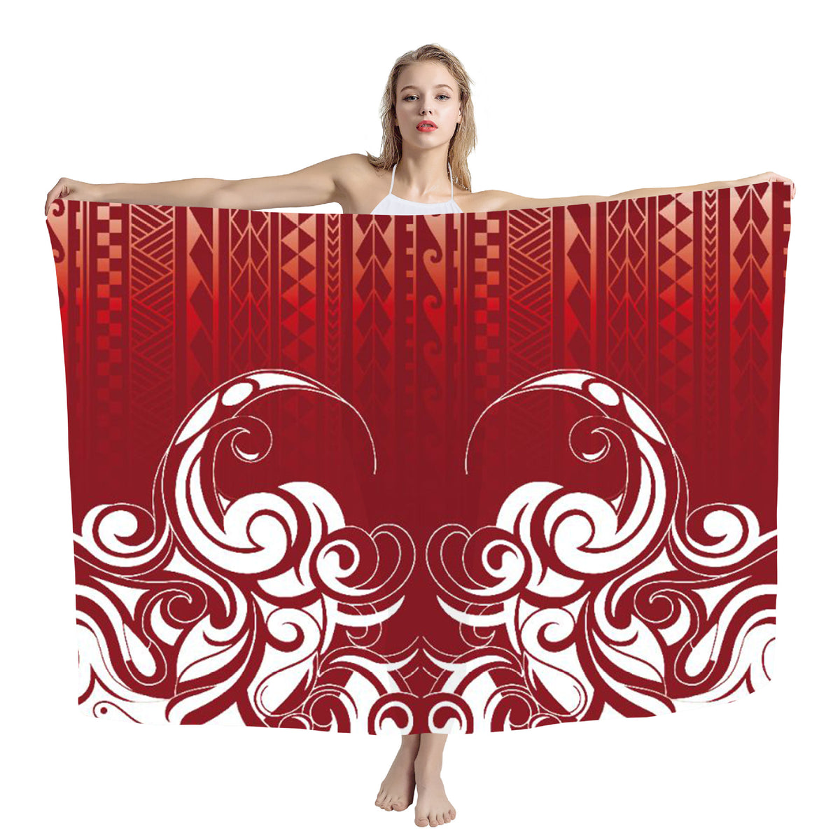 Polynesian print beach wrap — ZRB02054