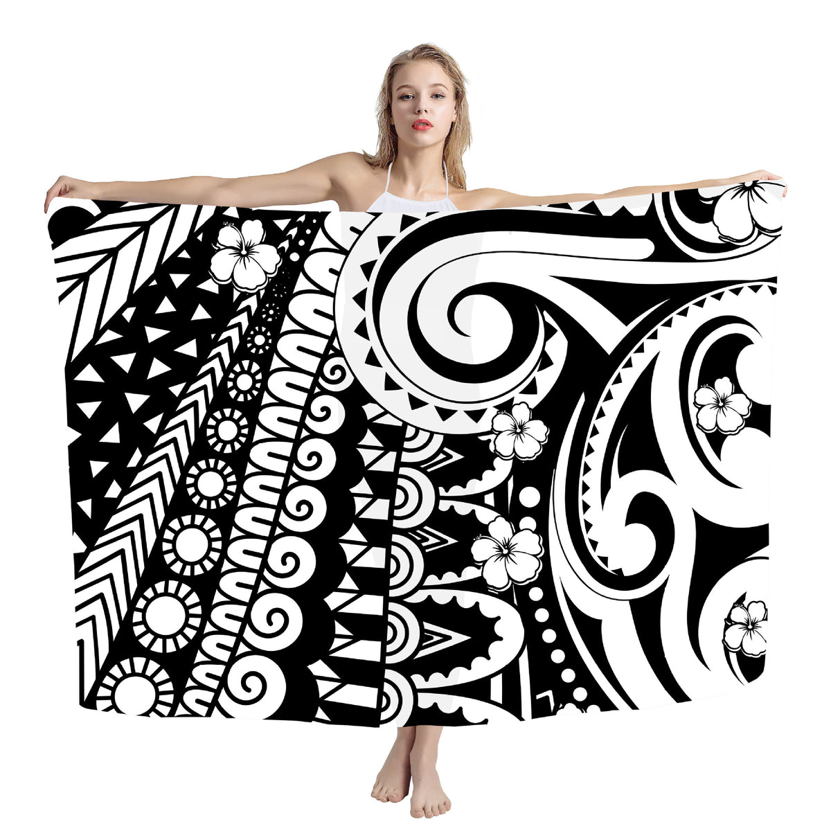 Polynesian print beach wrap — ZRD0071