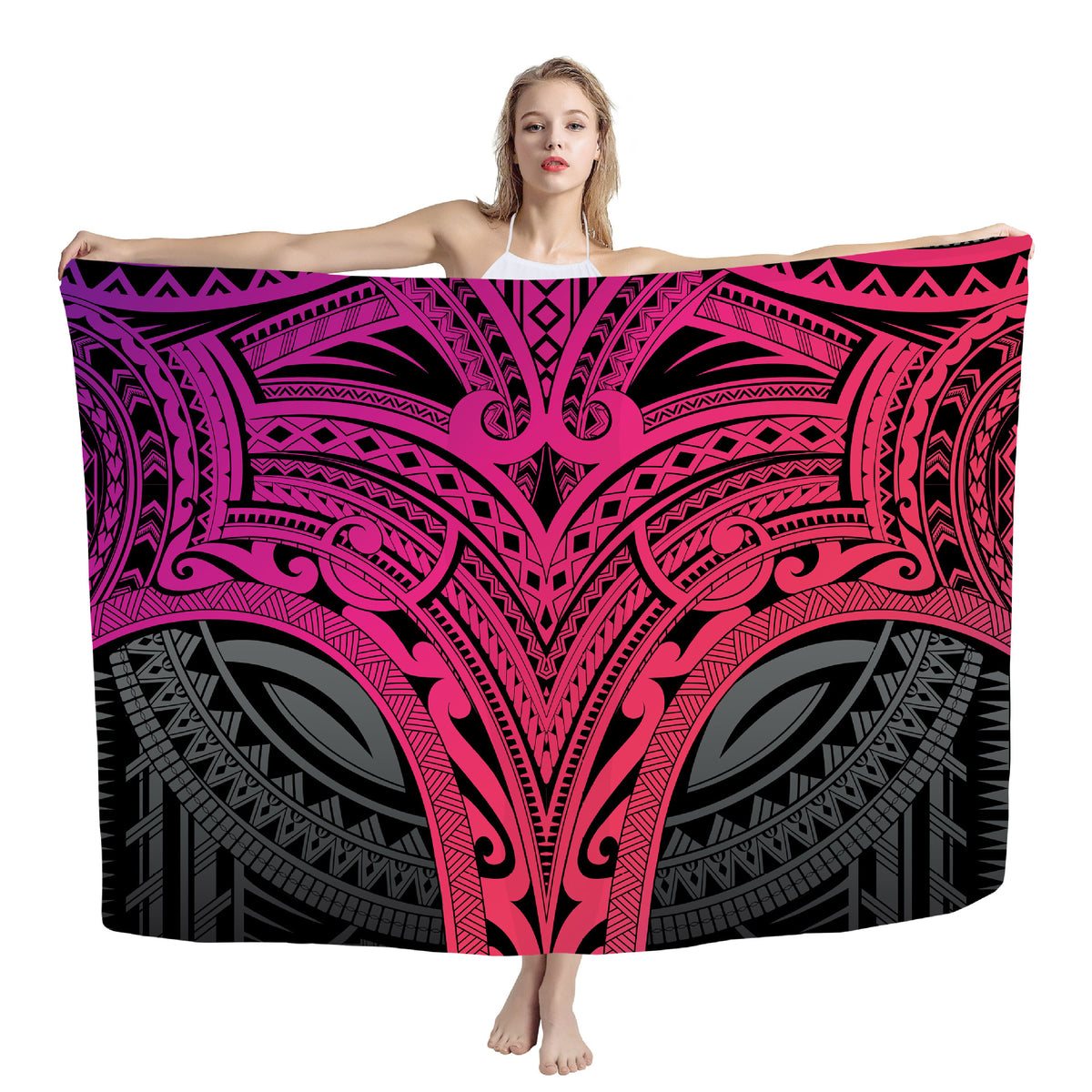 Polynesian print beach wrap — ZRD0293