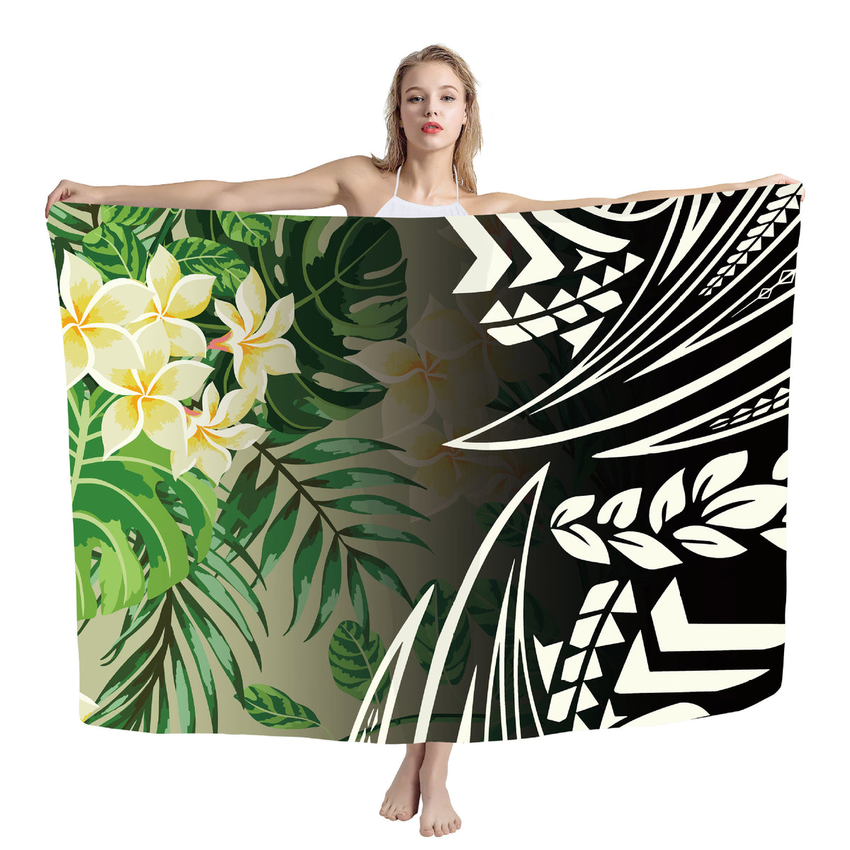 Polynesian print beach wrap — ZRD1337