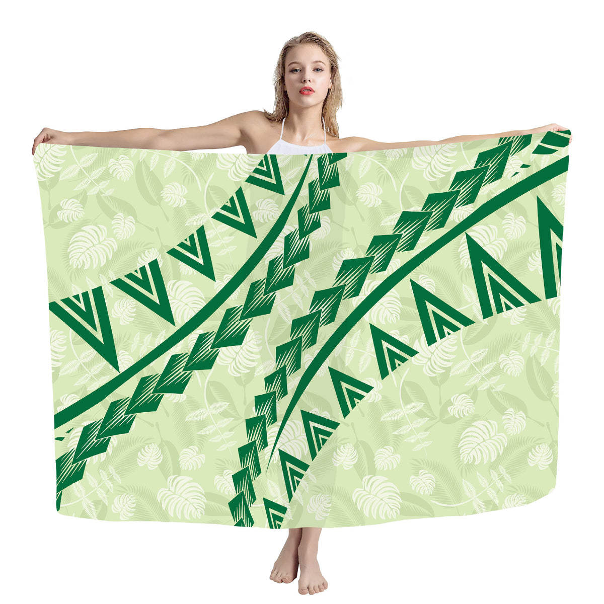Polynesian print beach wrap — ZRD1390