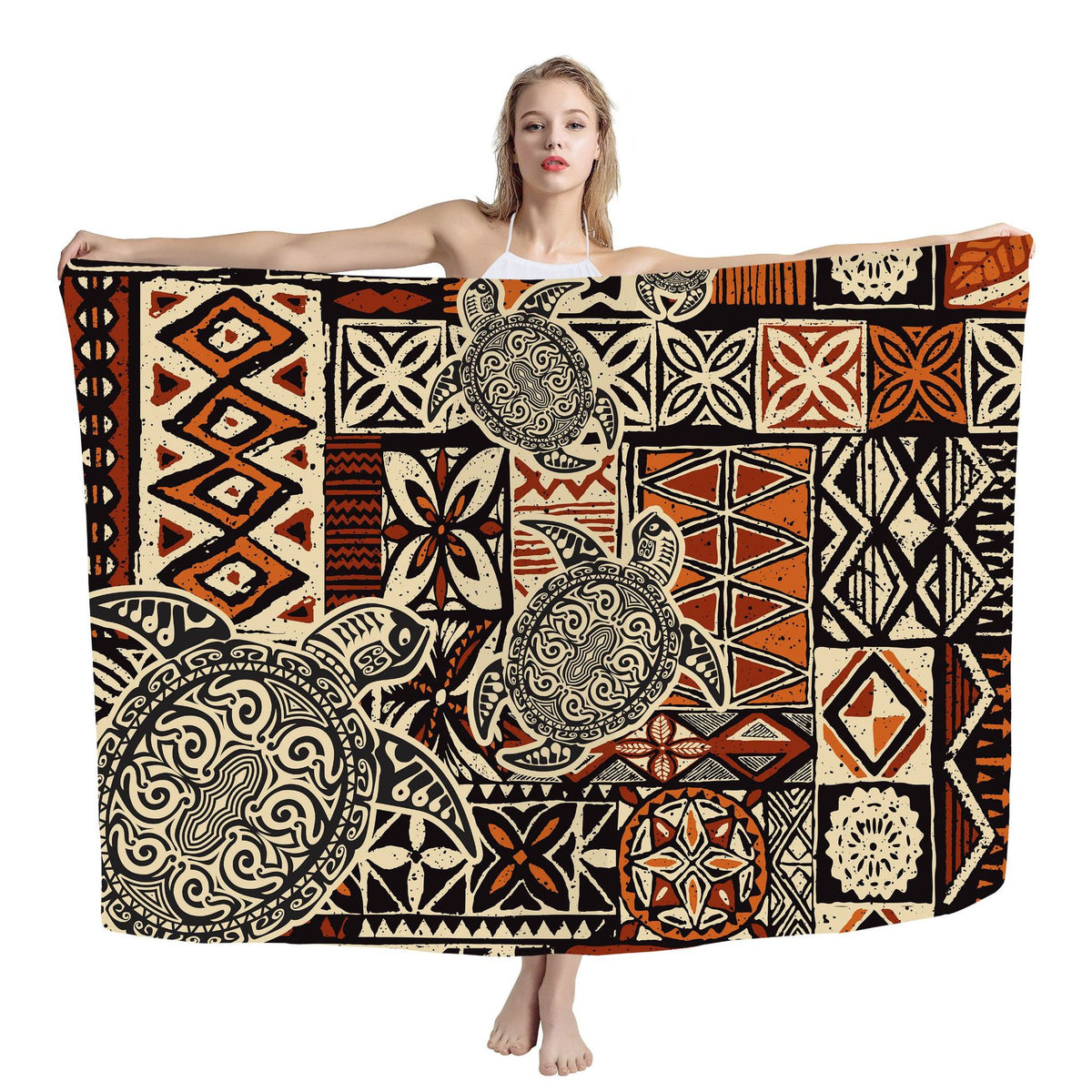 Polynesian print beach wrap — ZRD1404