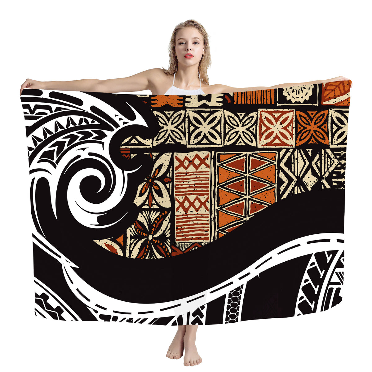 Polynesian print beach wrap — ZRD1405