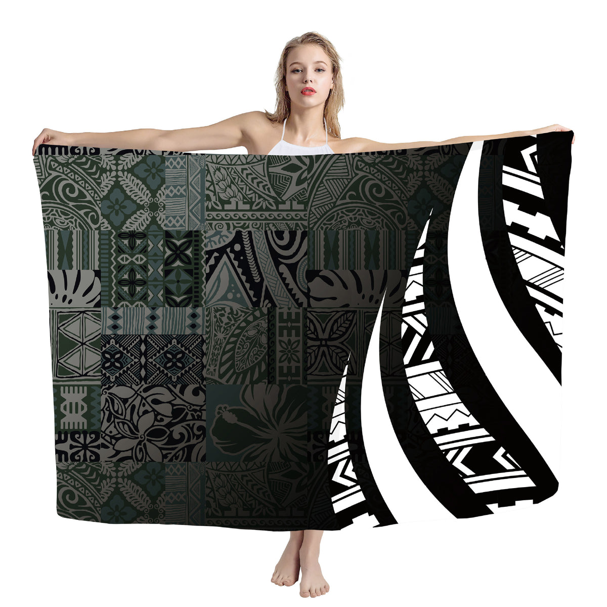Polynesian print beach wrap — ZRD1408