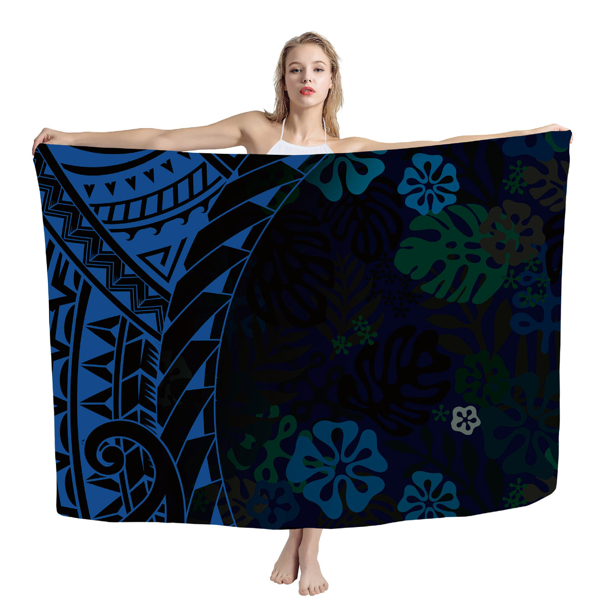Polynesian print beach wrap — ZRD1471