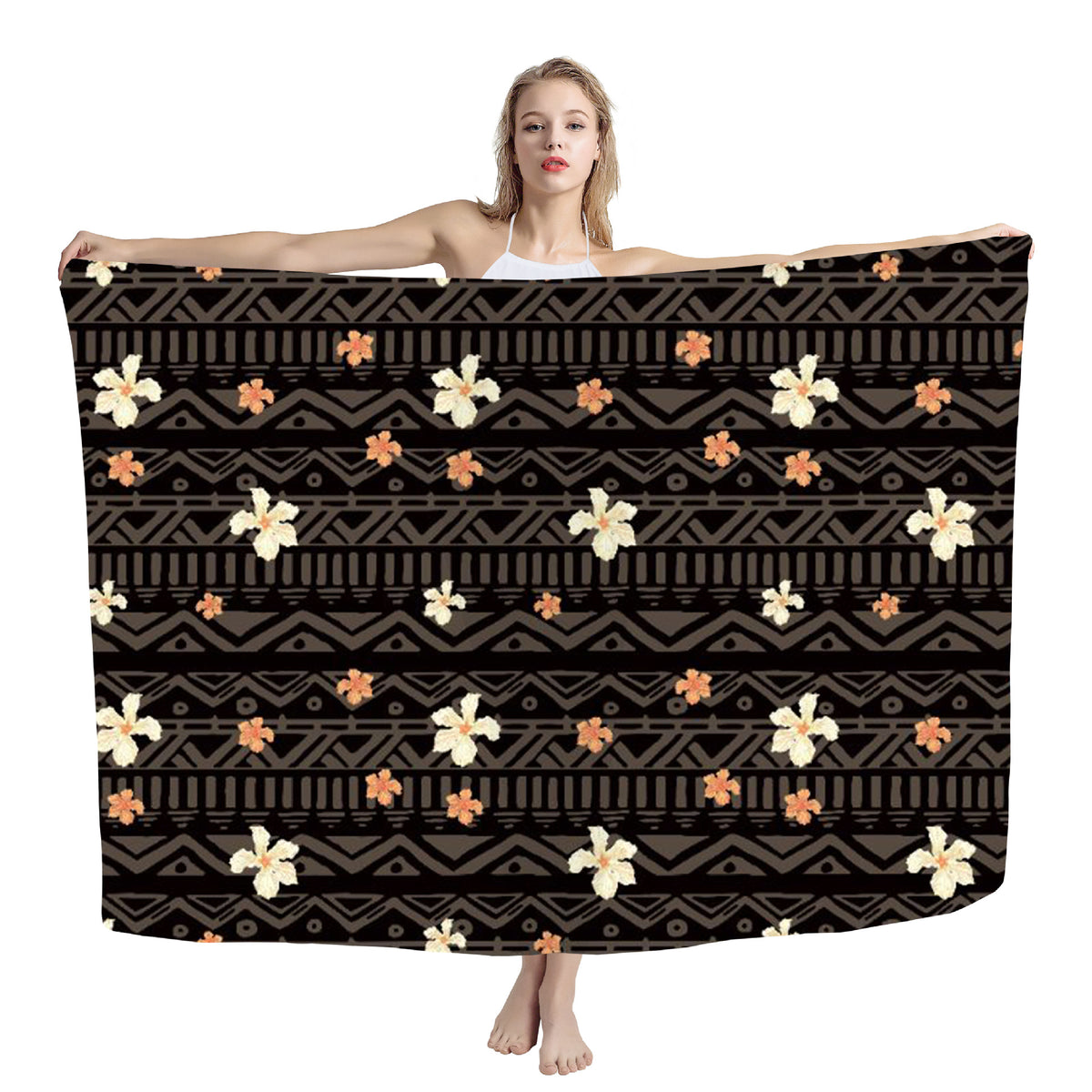 Polynesian print beach wrap — ZRD1507