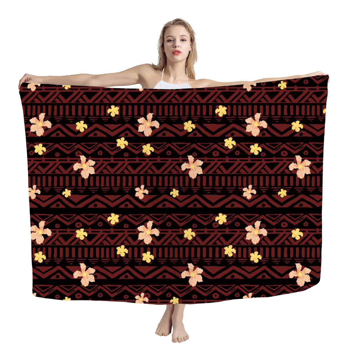 Polynesian print beach wrap — ZRD1508