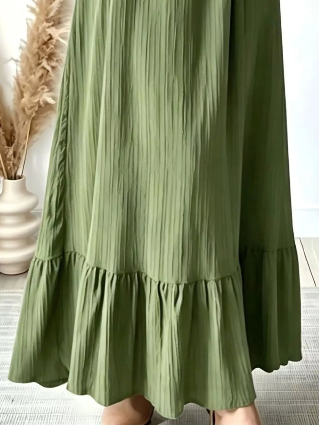 Textured Puff-Sleeve Maxi Dress — product view 6